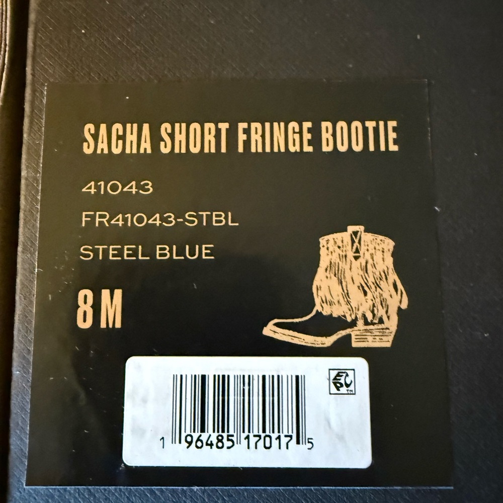 🔥 FRYE Suede Leather Sacha Fringe Boots- Steel Blue.
Gorgeous Boots! New in box! - Picture 8 of 8